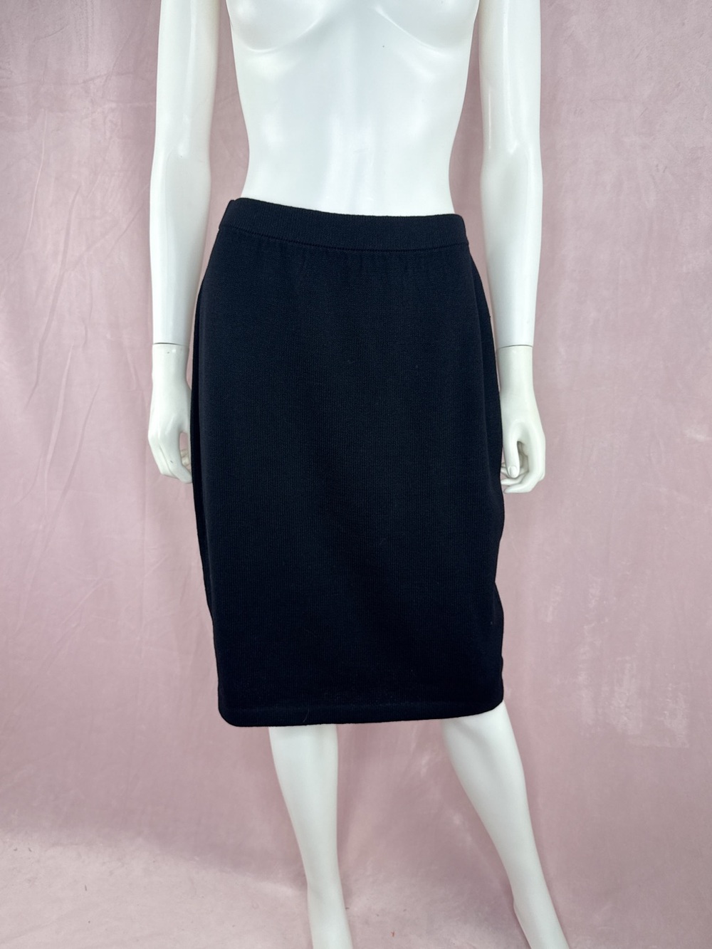 St John Collection Womens Black Wool Santana Knit Pencil Skirt Size 6